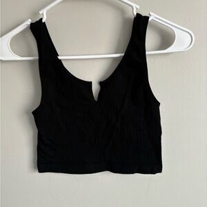 Black Sleeveless Crop Top